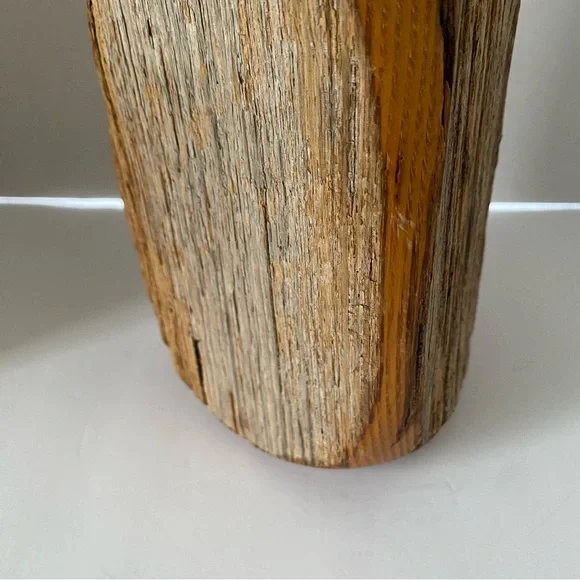 Mid Century Live Edge Wood Vase Hand Turned Wood Vase California Wooden Bottle - Picture 10 of 17